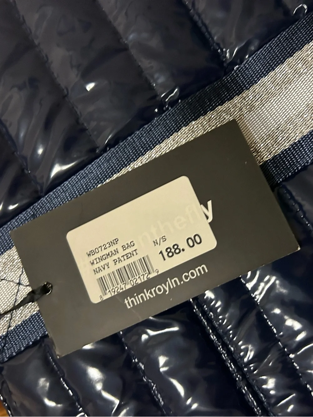 NWT Think Royln Women's Wingman Navy Patent Large Travel Tote Duffel Bag